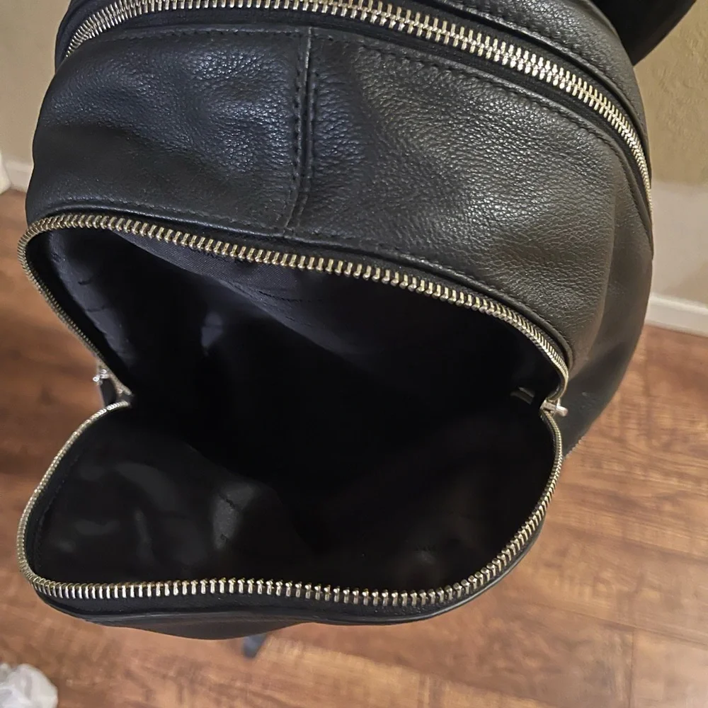 Michael Kors Black Leather Backpack - Picture 2 of 5